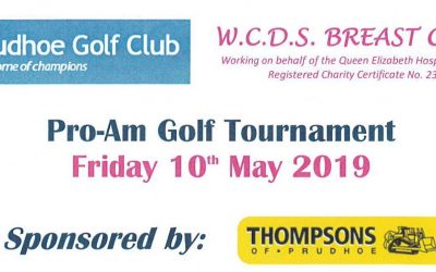 On 10th May, 2019 Thompsons of Prudhoe sponsored a ProAM golf tournament at Prudhoe Golf Club in aid of raising funds for the Women’s Cancer Detections Society (WCDS) based at the QE hospital in Gateshead. Over the course of the day the 40 teams comprising of 3 amateur golfers and 1 Professional competed culminating in “Team Ferrie” being crowned the winning team and Liam O’Neil crowned the winning Professional from Leeds Golf Centre with an amazing course record of 9 under par.